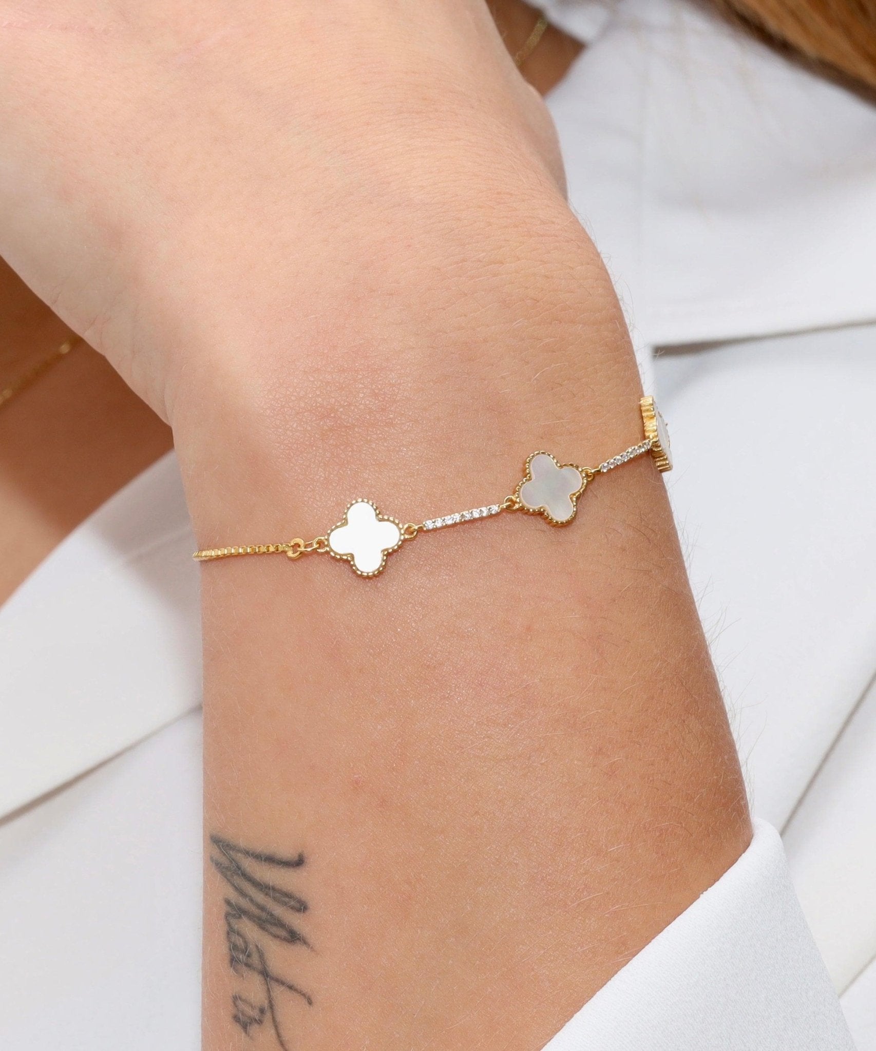 Clover charm Armbånd 18K Guldbelagt - Clarthearmbånd