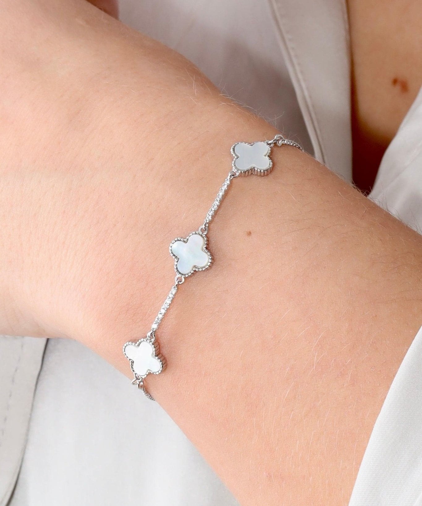 Clover charm Armbånd 925 Sølv - Clarthearmbånd