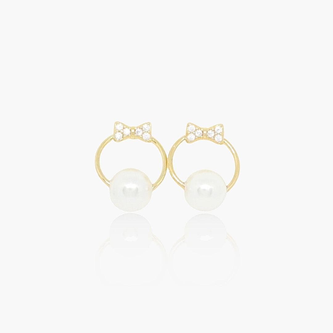 Elegance Bow Pearl Ørering 18K Guldbelagt - ClartheØrering