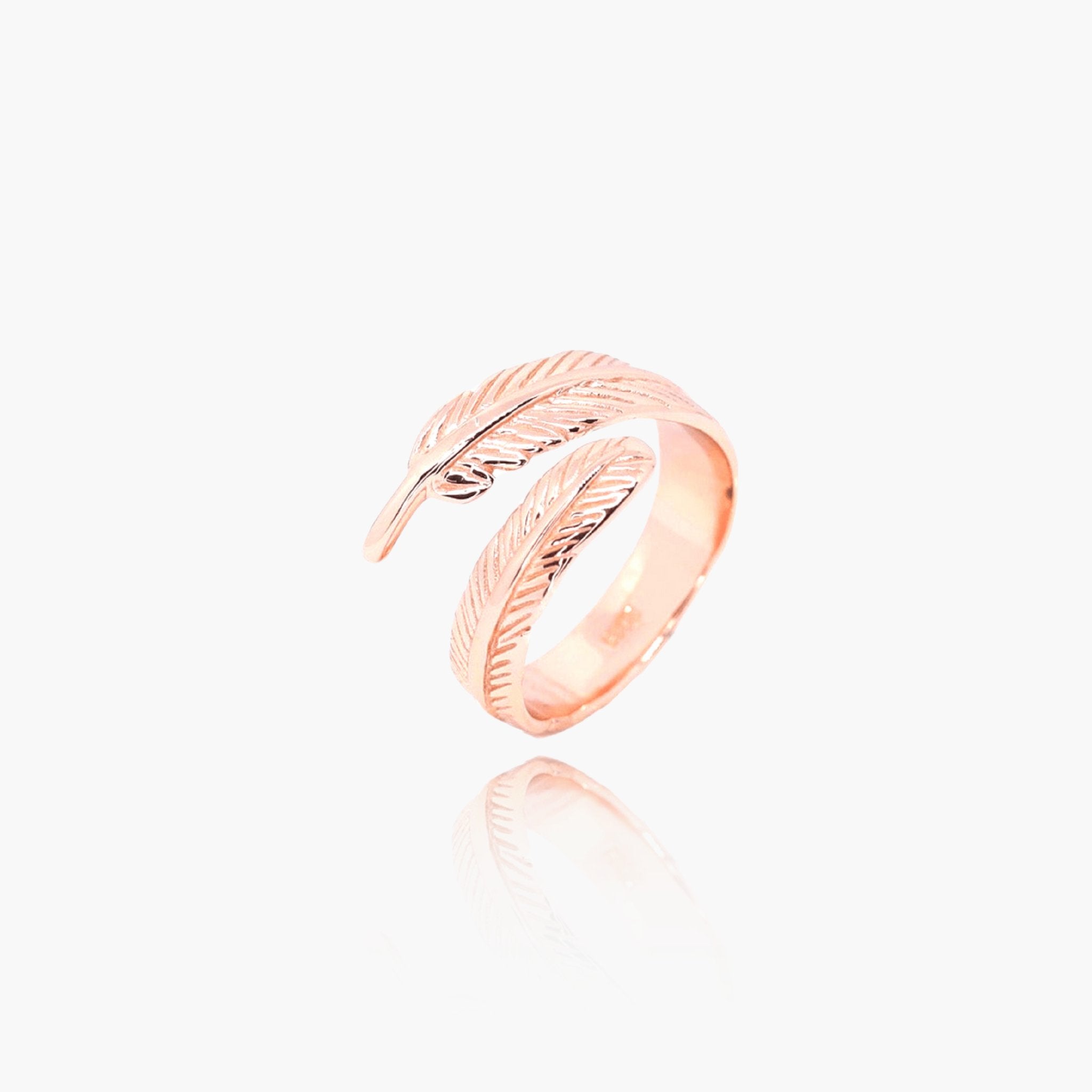 Finesse Feather Ring Forgyldt i 18K Roséguld - ClartheFingerring