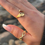 Golden Feuille Ring 18K Guldbelagt - ClartheFingerring