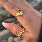 Golden Feuille Ring 18K Guldbelagt - ClartheFingerring