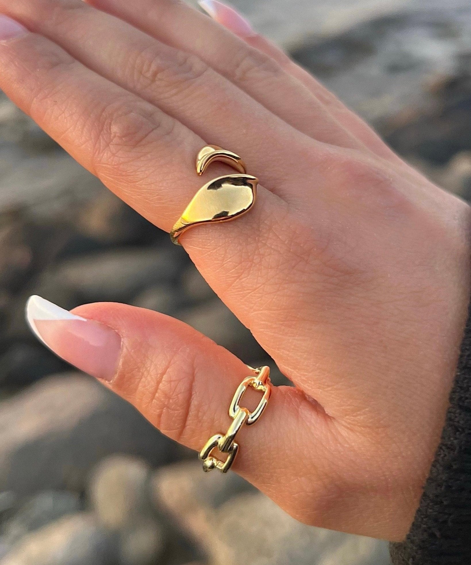 Golden Feuille Ring 18K Guldbelagt - ClartheFingerring