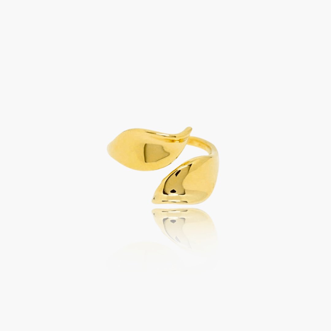 Golden Feuille Ring 18K Guldbelagt - ClartheFingerring