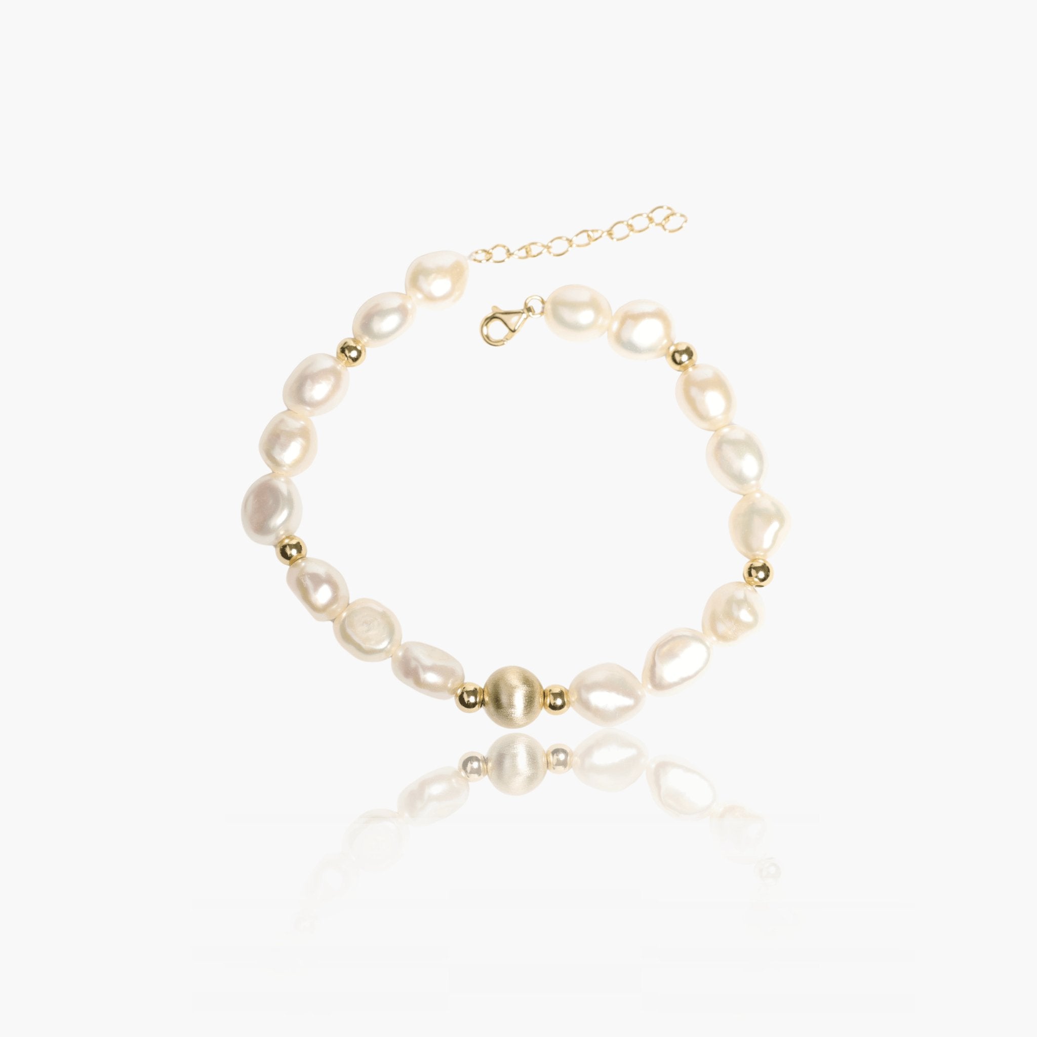 Golden Luster Perle Armbånd 18K Guldbelagt - Clarthearmbånd