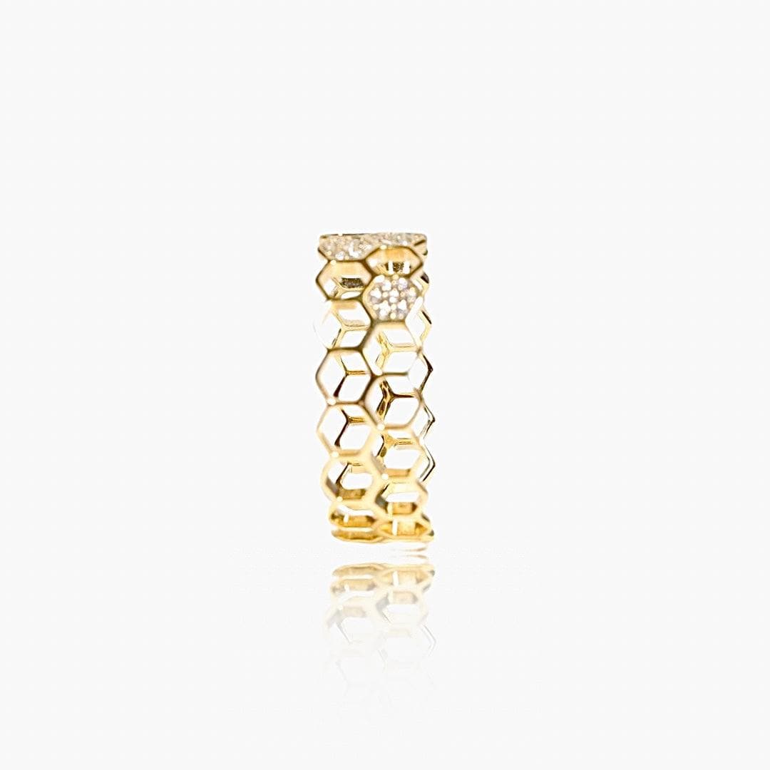 Honeycomb Harmony Ring 18K Guldbelagt - Clarthe