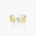 Honeycomb Harmony Ring 18K Guldbelagt - Clarthe